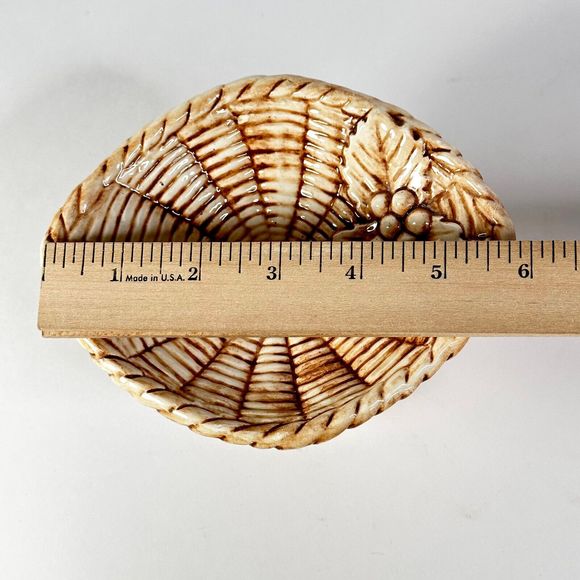 Norleans Ceramic Woven Miniature Bird Bath Basket with Blue Bird Made in Japan - Picture 10 of 10